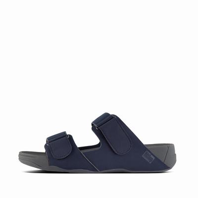 Fitflop Men's GOGH Neoprene Adjustable Slides Sandals - Navy, MO7862531